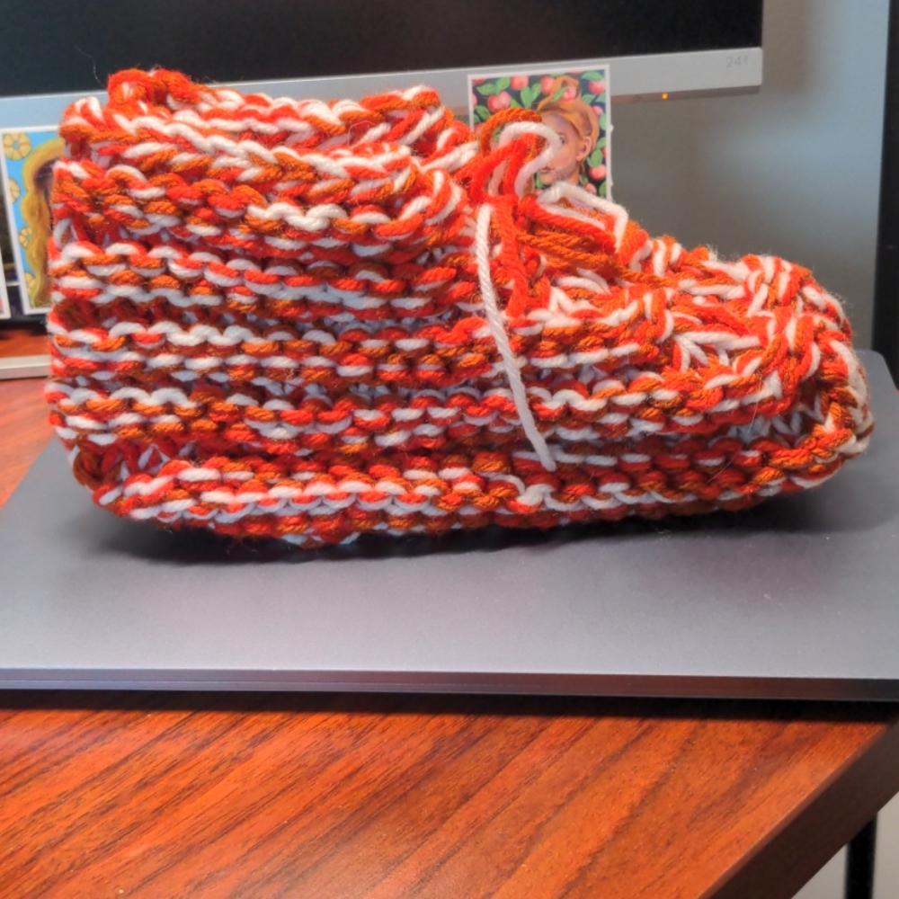 Home made yarn slippers